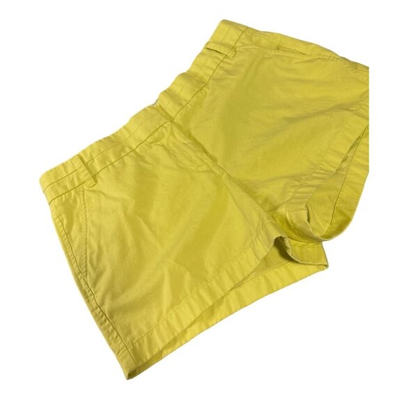 J. Crew Womens Yellow Green Flat Front Chino Shorts Sz 12 - Picture 2 of 7